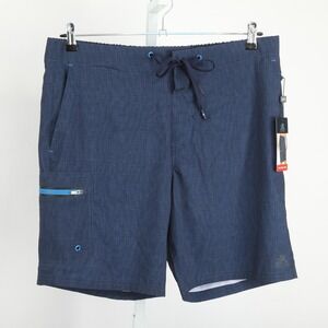 ZeroXposur Swim Shorts Mens Large Blue Geometric Performance Drawstring Lined